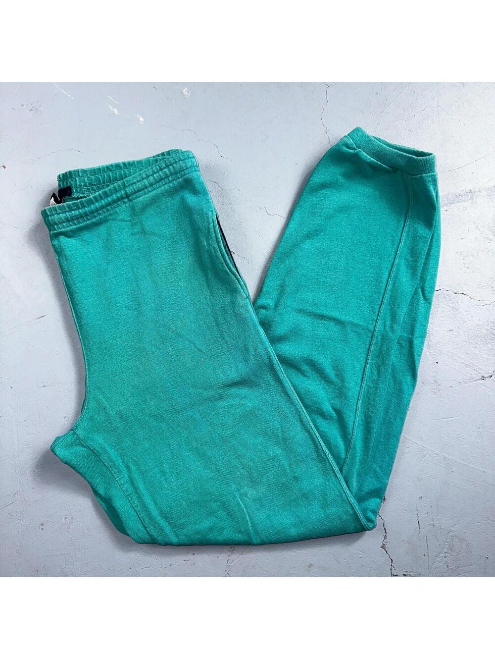 Vintage 90s Lands End Fleece Sweatpants Adult M Green Made In USA Champion